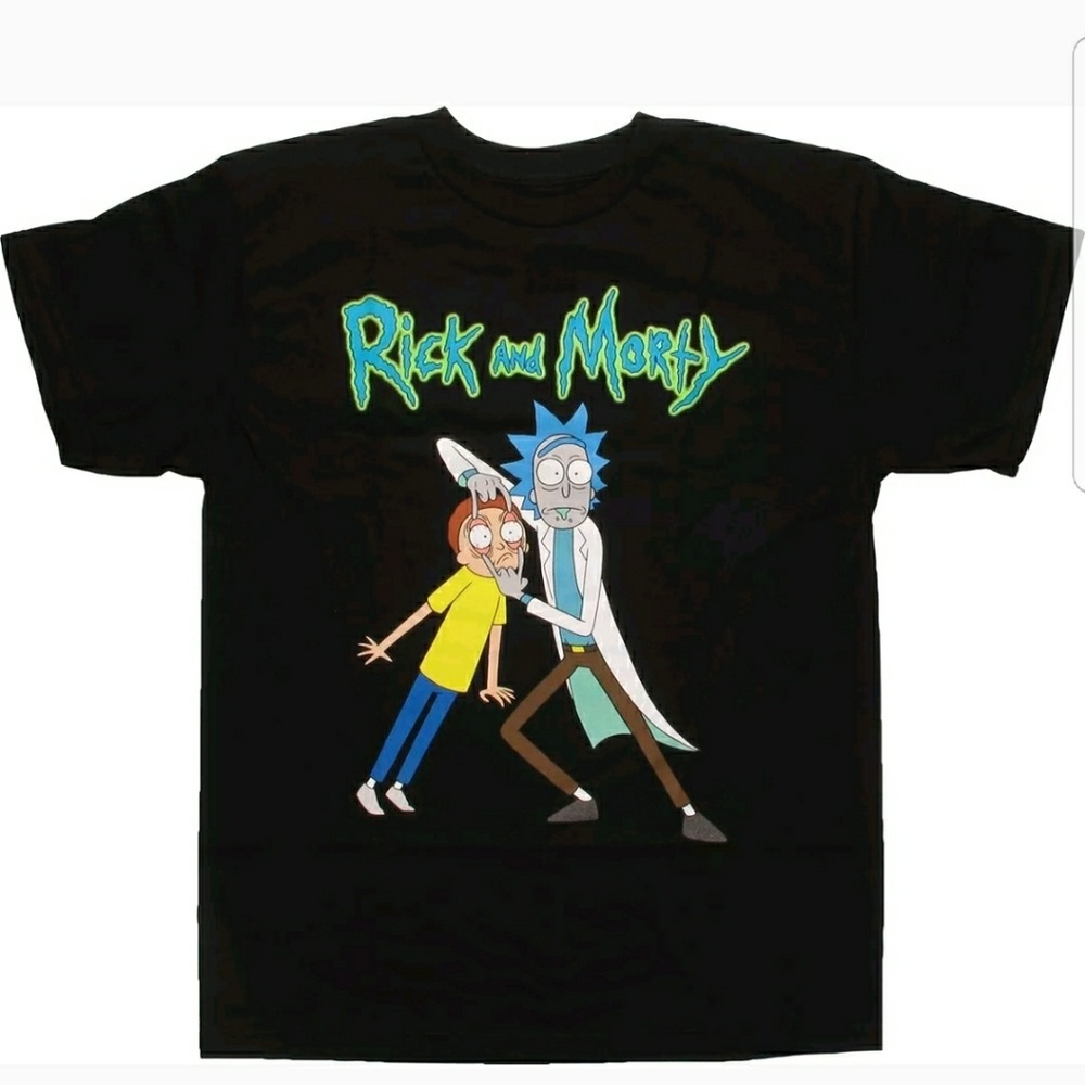 Rick and Morty look holding eyes t shirt